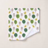 Skandinavischer Wald Badhandtuch Set (Waschlappen)