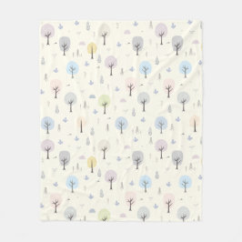 Skandinavischer Wald Nahtloses Muster Fleecedecke