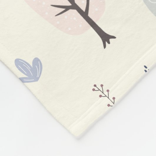 Skandinavischer Wald Nahtloses Muster Fleecedecke (Ecke)