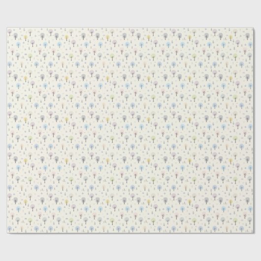 Skandinavischer Wald Nahtloses Muster Geschenkpapier (Flach)