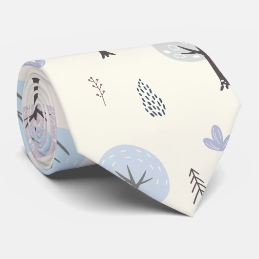 Skandinavischer Wald Nahtloses Muster Krawatte (Gerollt)
