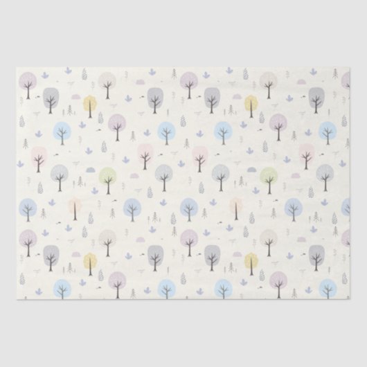 Skandinavischer Wald Nahtloses Muster Seidenpapier (Vorderseite)