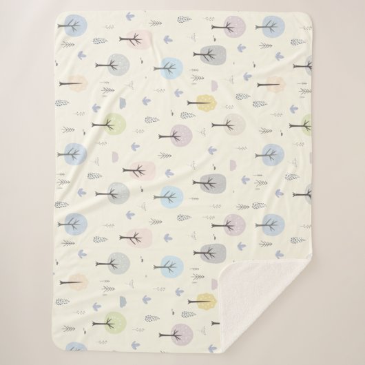 Skandinavischer Wald Nahtloses Muster Sherpadecke (Vorderseite)