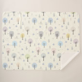 Skandinavischer Wald Nahtloses Muster Sherpadecke (Vorderseite (Horizontal))