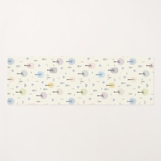 Skandinavischer Wald Nahtloses Muster Yogamatte (Vorderseite (Horizontal))