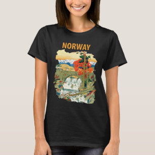 Skandinavischer Wasserfall in Norwegen - Reiseziel T-Shirt