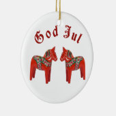 Skandinavischer WeihnachtenDala Pferdegott Jul! Keramik Ornament (Rechts)