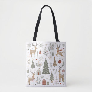 Skandinavischer Weihnachts Hirsch und winterlicher Tasche