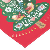 Skandinavischer Weihnachtsbaum Folk Art Tischläufe Kurzer Tischläufer (Ecke)