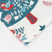 Skandinavischer Weihnachtsbaum Folk Art Winter Fleecedecke (Ecke)