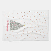 Skandinavischer Weihnachtsbaum-Individuelle Name Geschirrtuch (Horizontal)