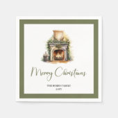 Skandinavischer Weihnachtsbaum Personalisierte Ser Serviette (Vorderseite)