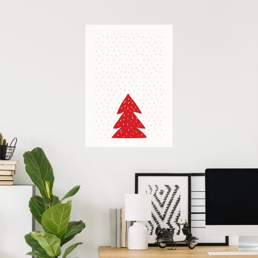 Skandinavischer Weihnachtsbaum Poster (Heimbüro)