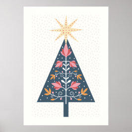 skandinavischer Weihnachtsbaum Poster