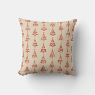 Skandinavischer Weihnachtsbaum Red Pillow Kissen