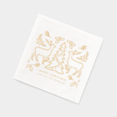 Skandinavischer Weihnachtsbaum Rentier Servietten Mit Folie (Links)