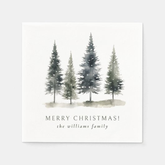 Skandinavischer Weihnachtsbaumurlaub Serviette (Vorderseite)