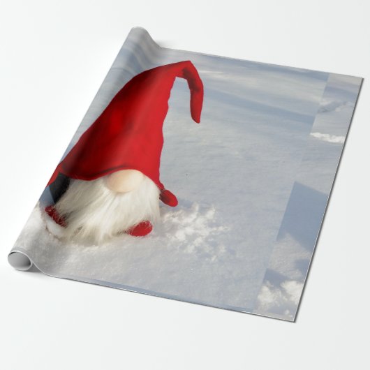 Skandinavischer WeihnachtsGnome Geschenkpapier (Ungerollt)