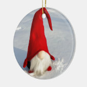 Skandinavischer WeihnachtsGnome Keramik Ornament (Links)