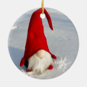 Skandinavischer WeihnachtsGnome Keramik Ornament (Hinten)
