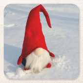 Skandinavischer WeihnachtsGnome Rechteckiger Pappuntersetzer (Vorderseite)