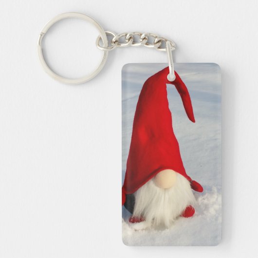 Skandinavischer WeihnachtsGnome Schlüsselanhänger (Vorderseite)