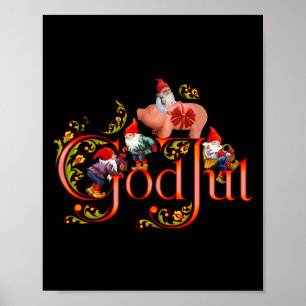 Skandinavischer Weihnachtsgott Jul Marzipan Schwei Poster