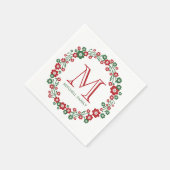 Skandinavischer Weihnachtskranz Mit Monogramm Serviette (Ecke)