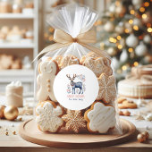 Skandinavischer Weihnachtsmann Vibe Folk Rentier Runder Aufkleber