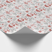 Skandinavischer Weihnachtswald und -tiere Geschenkpapier (Ecke)
