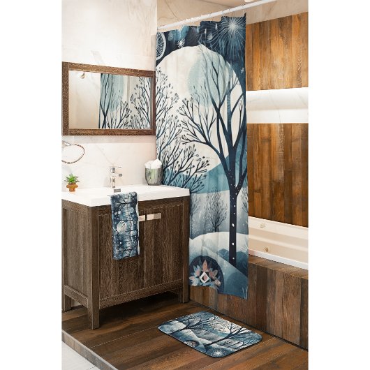 Skandinavischer Winter, anpassbar Badematte