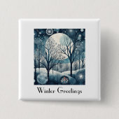 Skandinavischer Winter, anpassbar Button (Vorderseite)