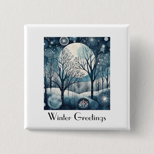 Skandinavischer Winter, anpassbar Button (Vorderseite)