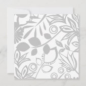 Skandinavischer Winter Blue Floral Muster Hochzeit Einladung (Rückseite)