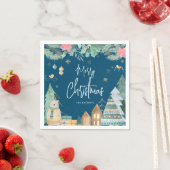 Skandinavischer Winter "Frohe Weihnachten" Serviette (Beispiel)