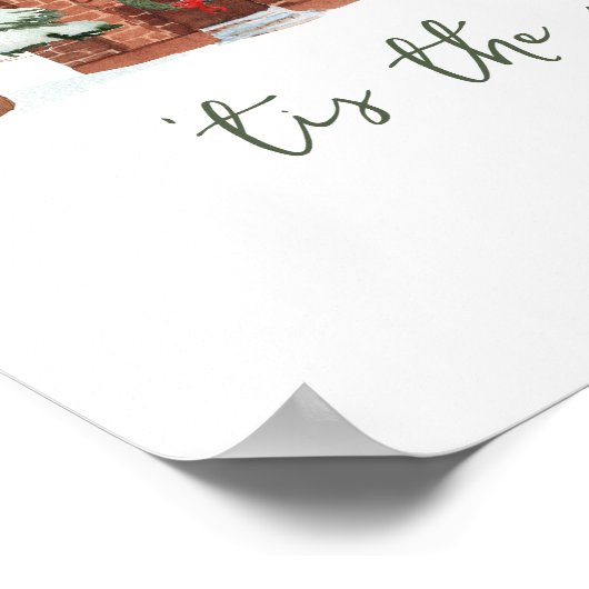 Skandinavischer Winter Pollenwald Bauernhof Urlaub Poster (Ecke)