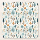 Skandinavischer Winterwald Rechteckiger Pappuntersetzer (Vorderseite)