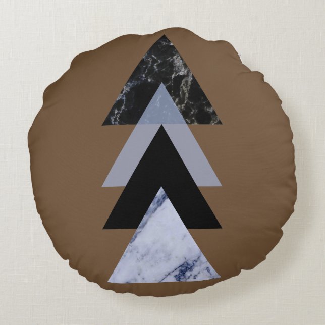 skandinavisches Abstrakt #883 Rundes Kissen (Rückseite)