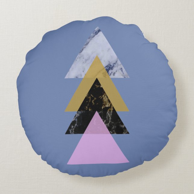 skandinavisches Abstrakt #885 Rundes Kissen (Rückseite)