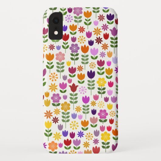 Skandinavisches Art-Blumen-Muster Case-Mate iPhone Hülle (Rückseite)