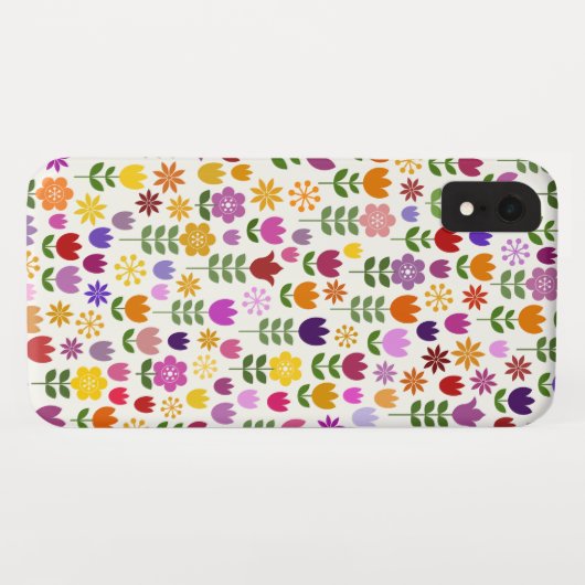 Skandinavisches Art-Blumen-Muster Case-Mate iPhone Hülle (Rückseite (Horizontal))