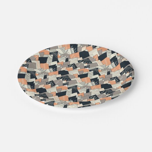 Skandinavisches Art-Gebirgsmuster Pappteller (Schrägansicht)