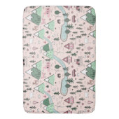 skandinavisches Bauernstädtmuster rosa Badematte (Vorderseite Vertikal)