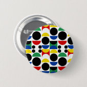 Skandinavisches Bauhaus Mid Century Muster Button (Vorne & Hinten)