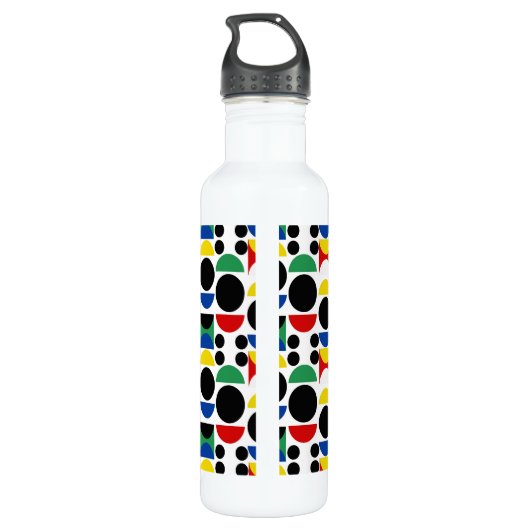 Skandinavisches Bauhaus Mid Century Muster Edelstahlflasche (Rückseite)