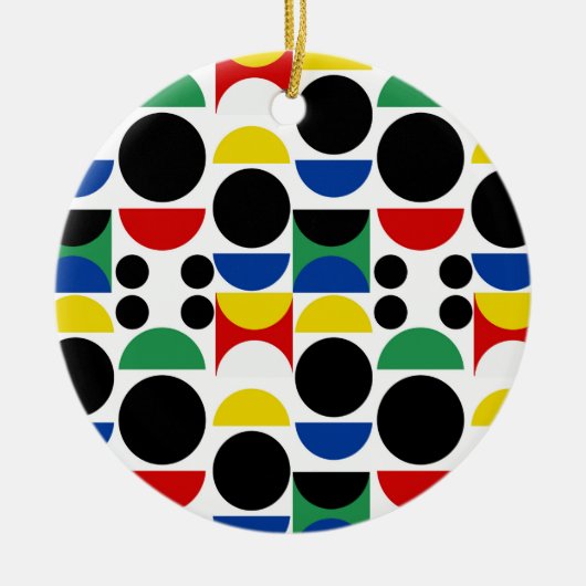 Skandinavisches Bauhaus Mid Century Muster Keramik Ornament (Vorne)
