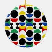 Skandinavisches Bauhaus Mid Century Muster Keramik Ornament (Hinten)