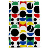 Skandinavisches Bauhaus Mid Century Muster Mittlere Geschenktüte (Rückseite)