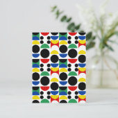 Skandinavisches Bauhaus Mid Century Muster Postkarte (Stehend Vorderseite)