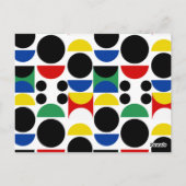 Skandinavisches Bauhaus Mid Century Muster Postkarte (Rückseite)